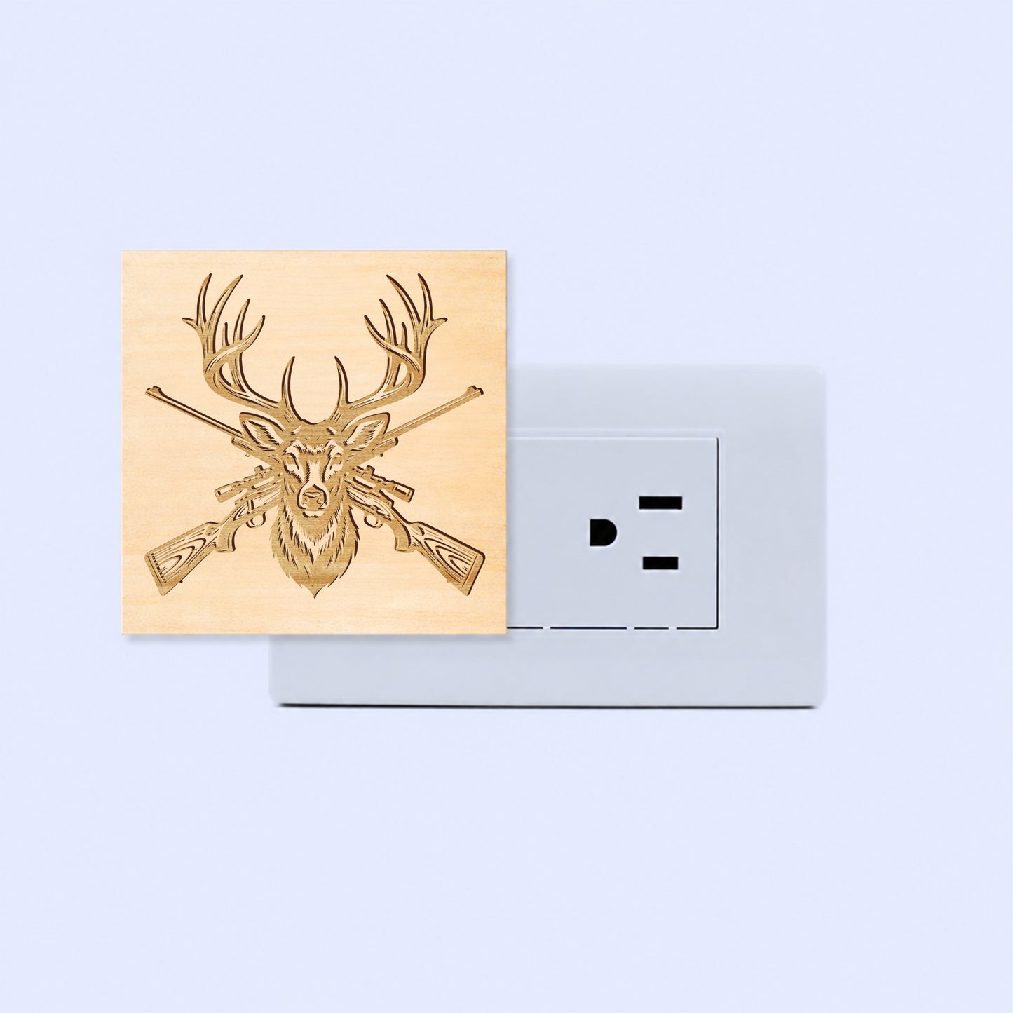 Deer Hunting Engraved Wooden LED Night Light - NLDH0005