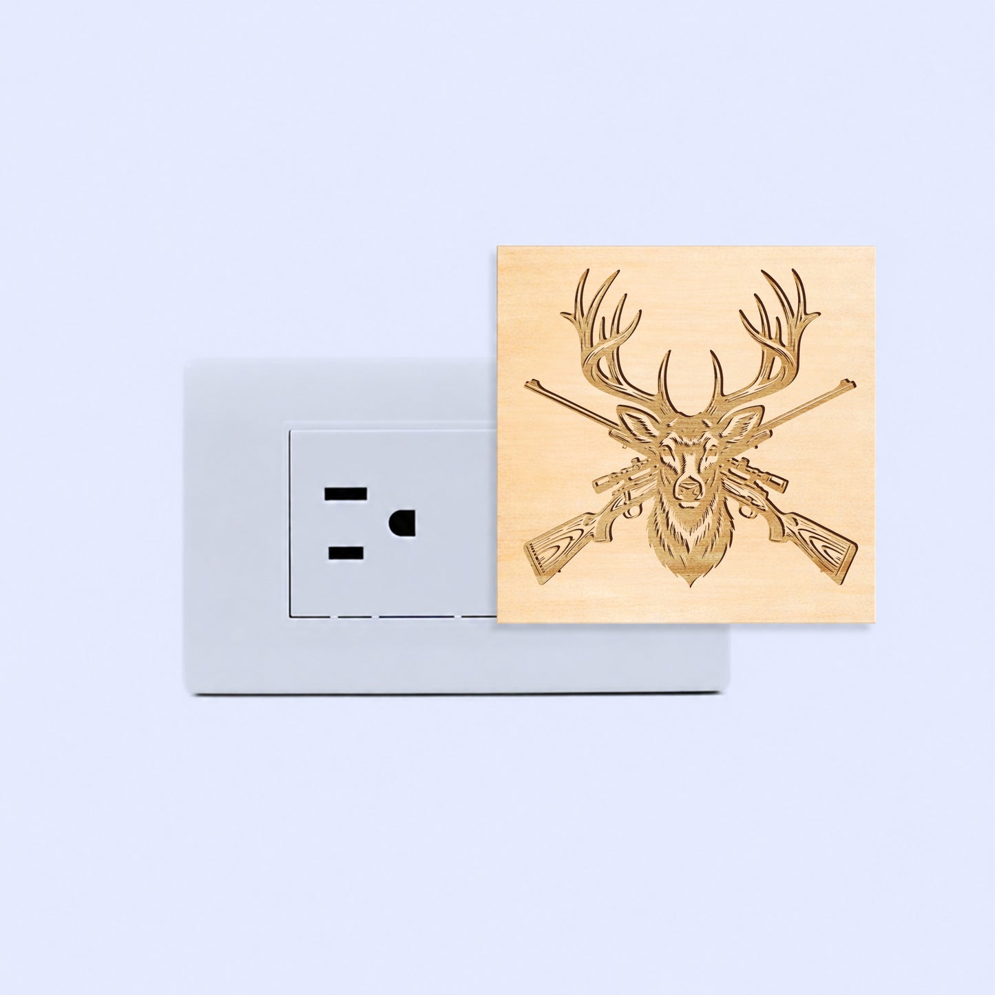 Deer Hunting Engraved Wooden LED Night Light - NLDH0005