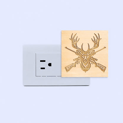 Deer Hunting Engraved Wooden LED Night Light - NLDH0005