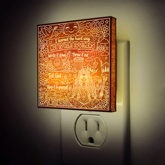 Not To Vent To Others | Artistic Engraved Wooden LED Night Light | HP0019