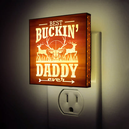 Best Buckin' Daddy Ever Engraved Wooden LED Night Light - NLDH0003