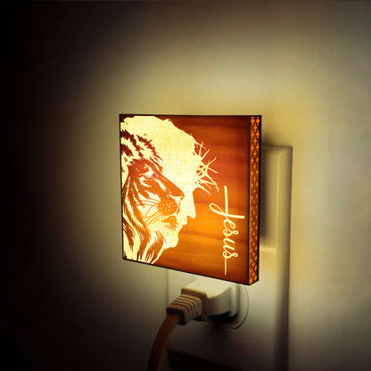 Lion of Judah Engraved Wooden LED Night Light - NLG0009