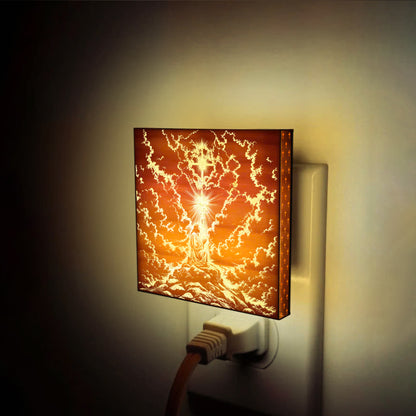 Jesus in Prayer Artisan Engraved Wooden LED Night Light - NLG0015
