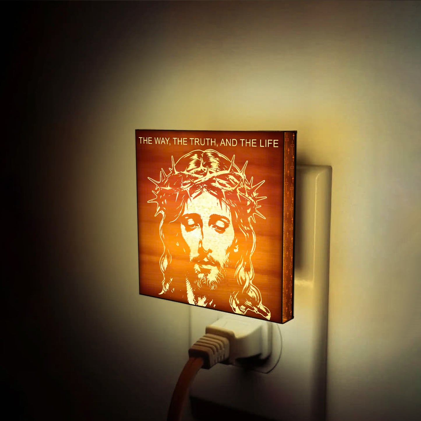 The Way, The Truth, and The Life Christian Gift Engraved Wooden LED Night Light - NLG0007