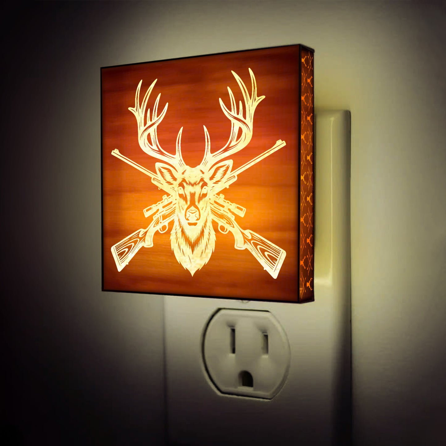 Deer Hunting Engraved Wooden LED Night Light - NLDH0005