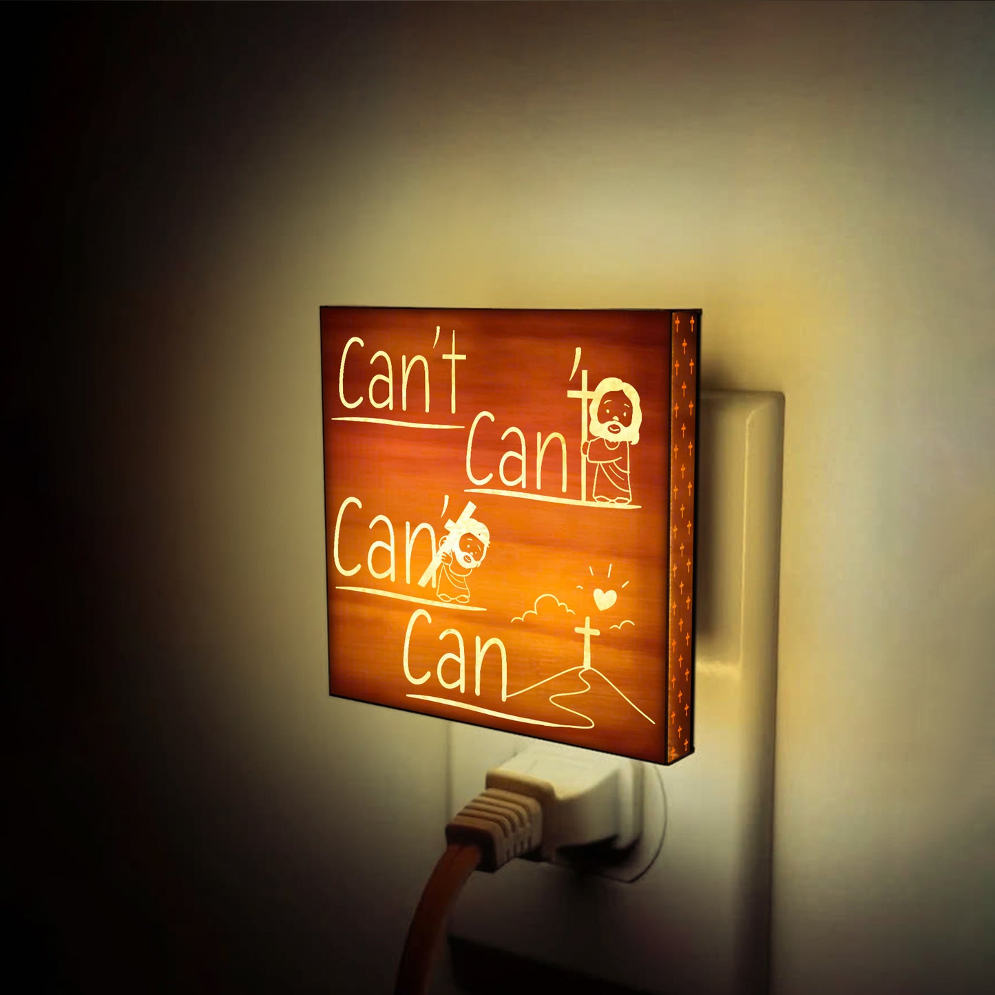 Faith Makes All Things Possible Artisan Engraved Wooden LED Night Light - NLG0016