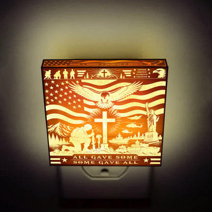 All Gave Some - Some Gave All | Artistic Engraved Wooden LED Night Light, NLV0036A