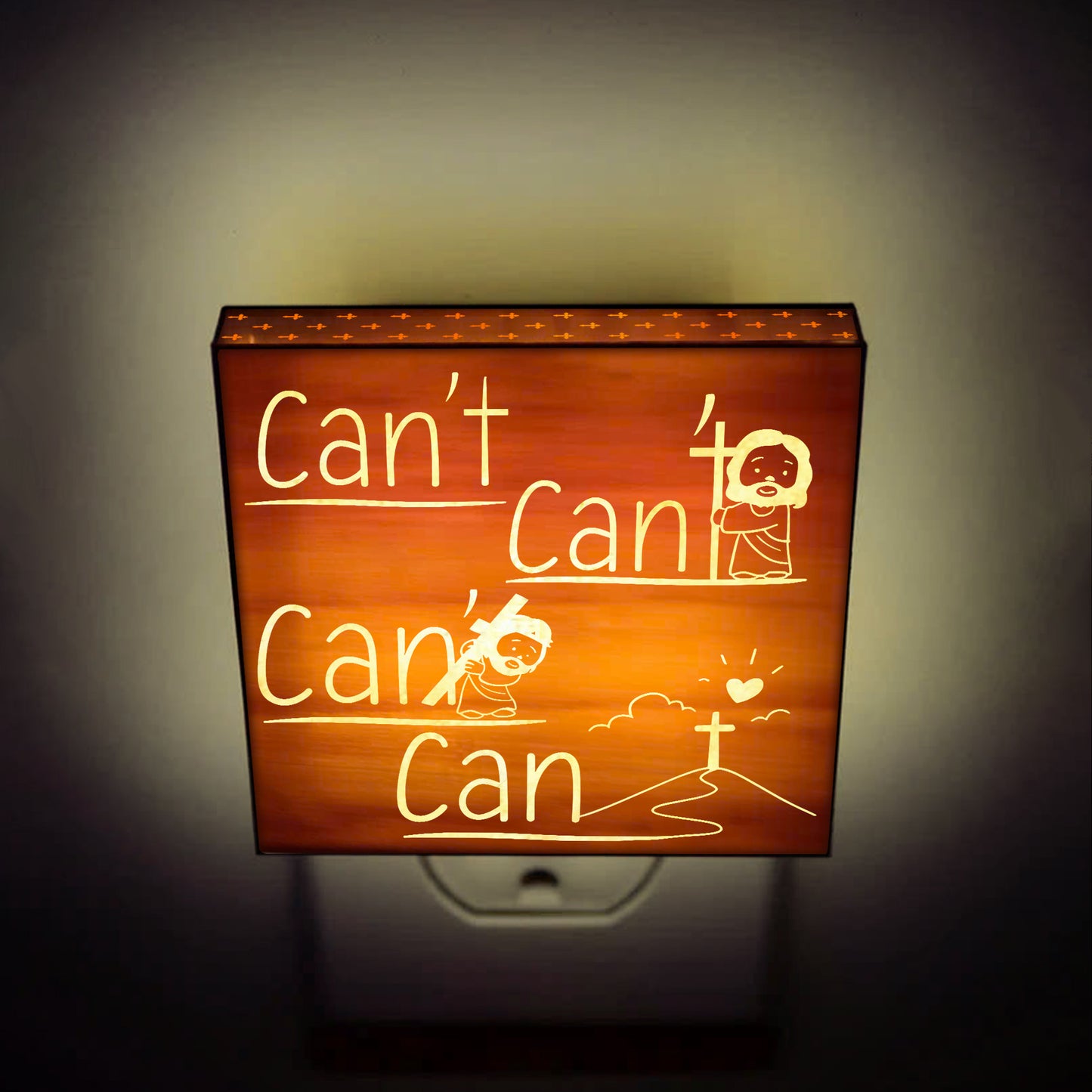 Faith Makes All Things Possible Artisan Engraved Wooden LED Night Light - NLG0016