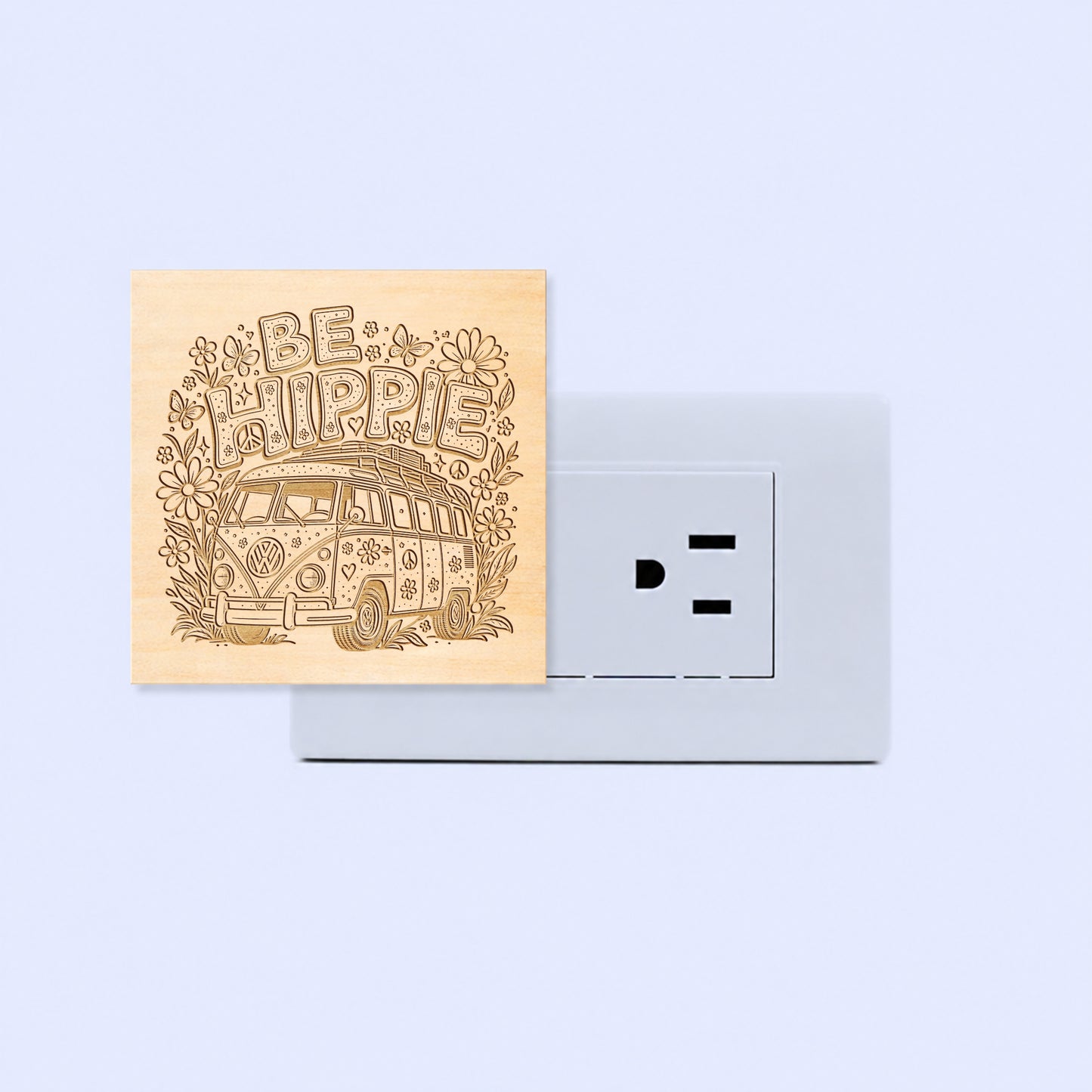 Be Hippie | Artistic Engraved Wooden LED Night Light | HP0002