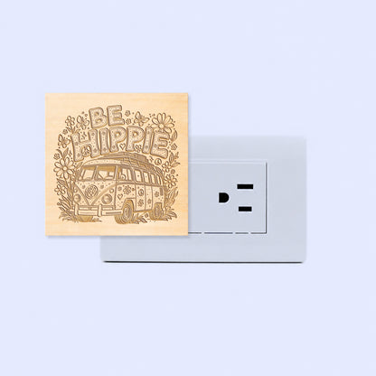 Be Hippie | Artistic Engraved Wooden LED Night Light | HP0002
