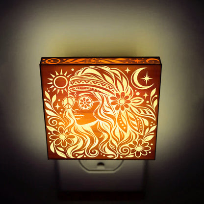 Free Spirit, Artistic Engraved Wooden LED Night Light, PH0027