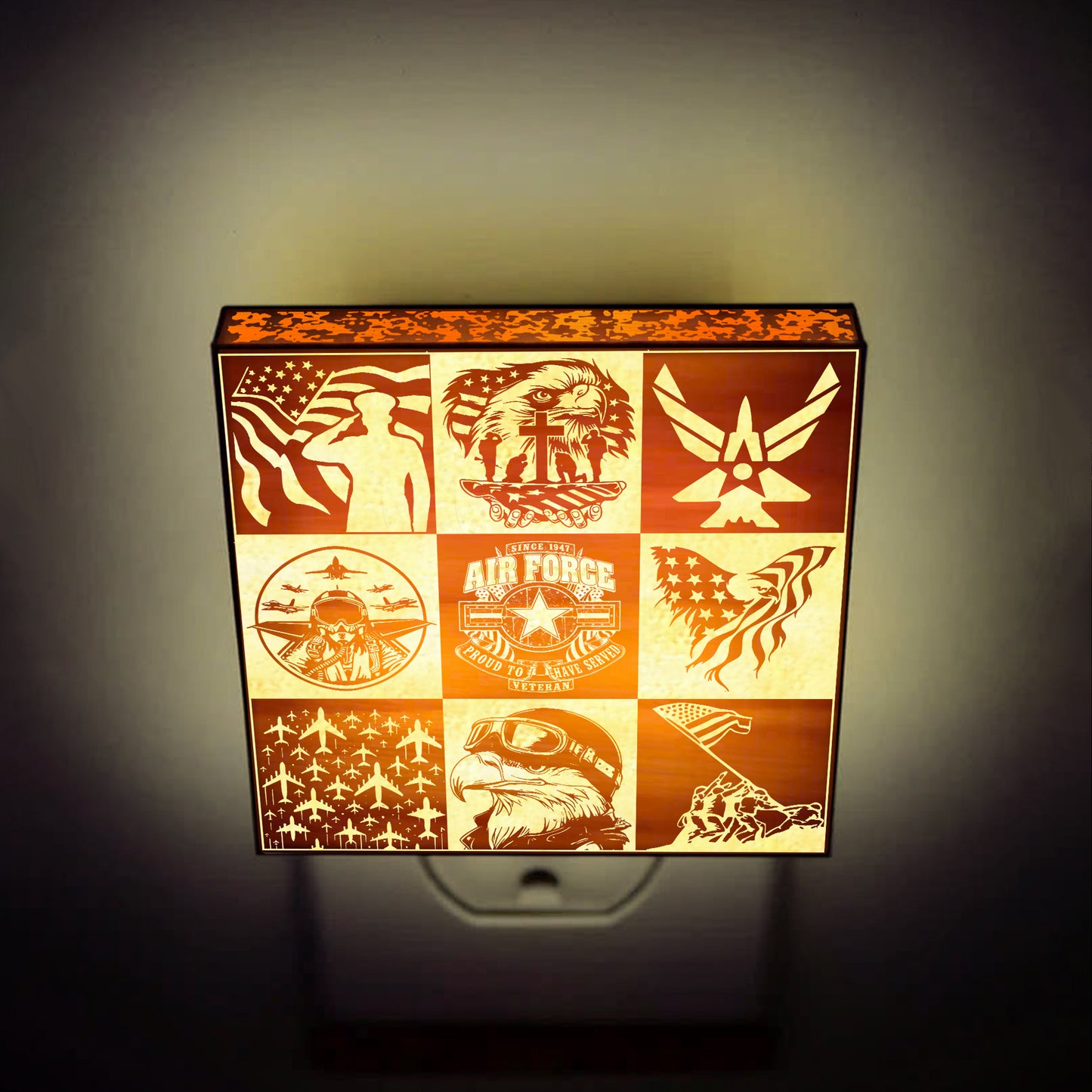 Air Force Veteran | Artistic Engraved Wooden LED Night Light, NLV0022