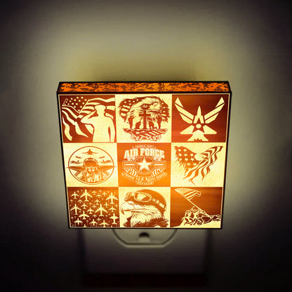 Air Force Veteran | Artistic Engraved Wooden LED Night Light, NLV0022
