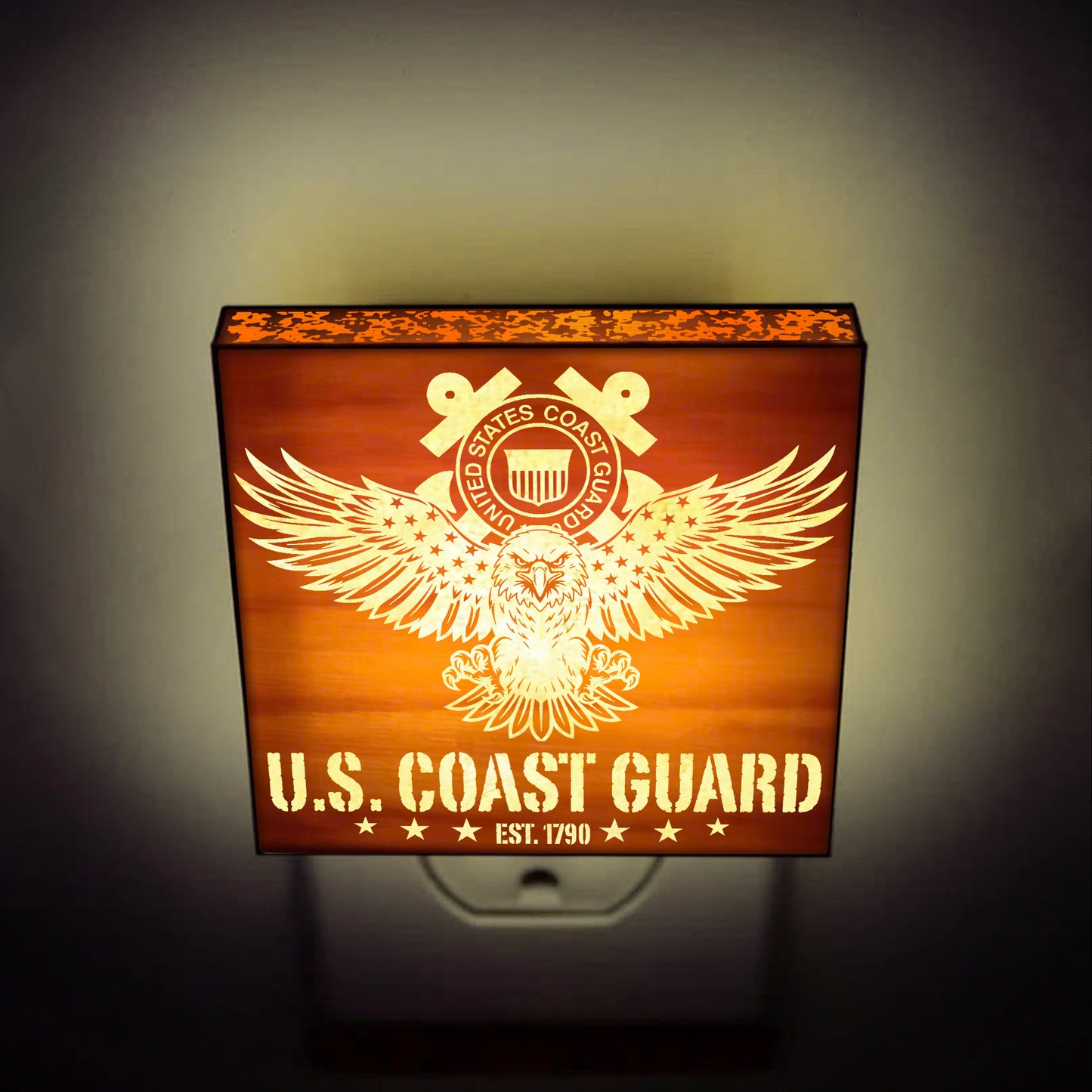COAST GUARD Engraved Wooden LED Night Light, NLV0006E
