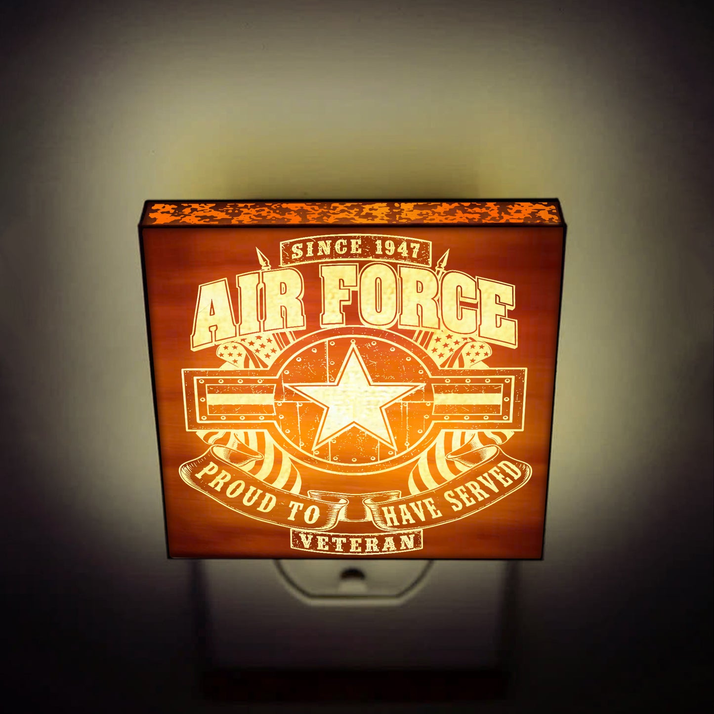 Air Force Veteran Special Edition | Engraved Wooden LED Night Light, NLV0017