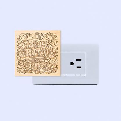 Stay Groovy | Artistic Engraved Wooden LED Night Light | HP0004