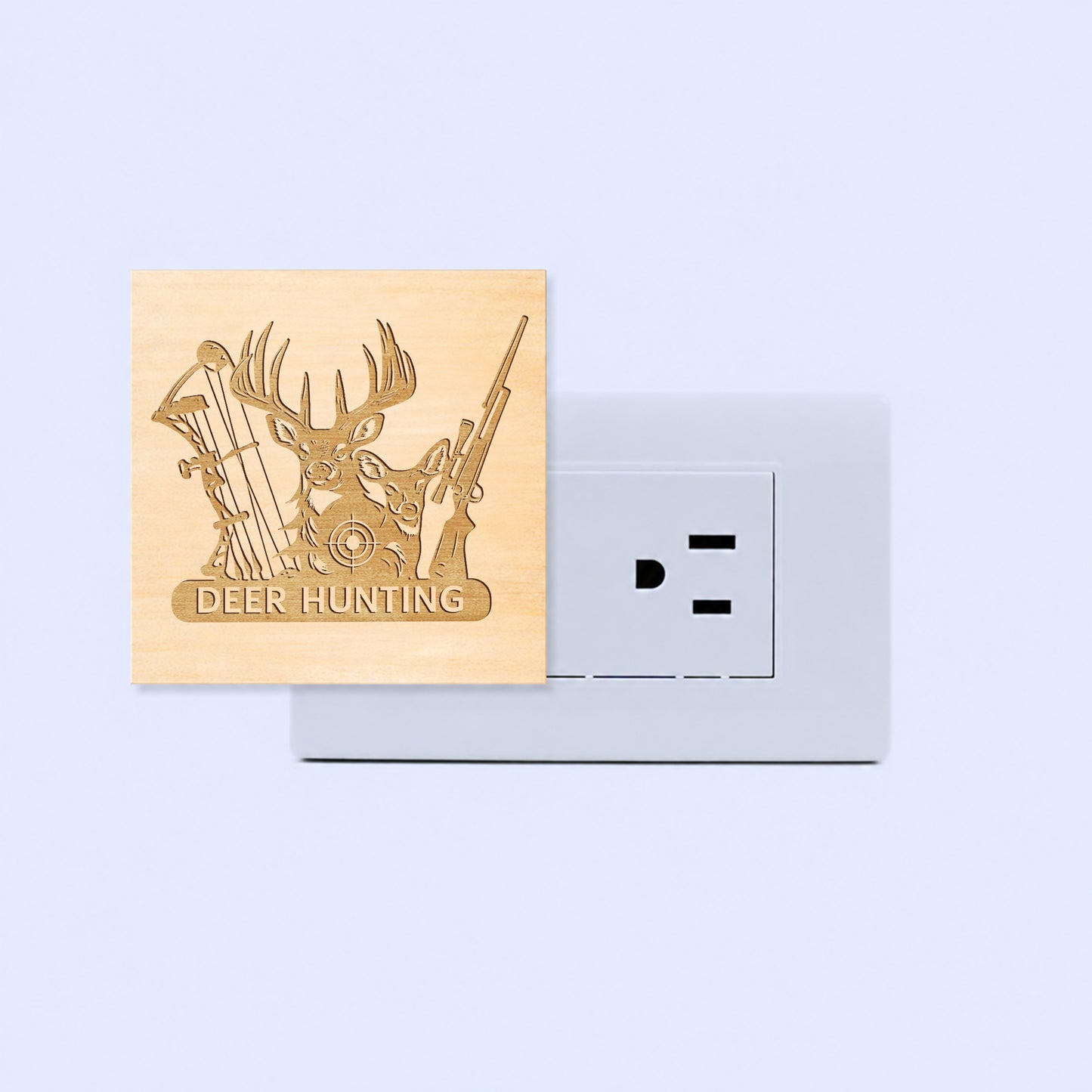 Deer Hunting Engraved Wooden LED Night Light - NLDH0009