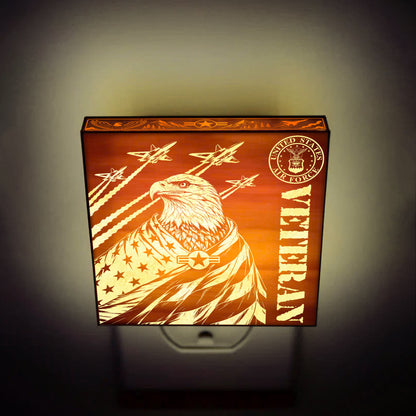 Air Force Veteran | Artistic Engraved Wooden LED Night Light, NLV0031