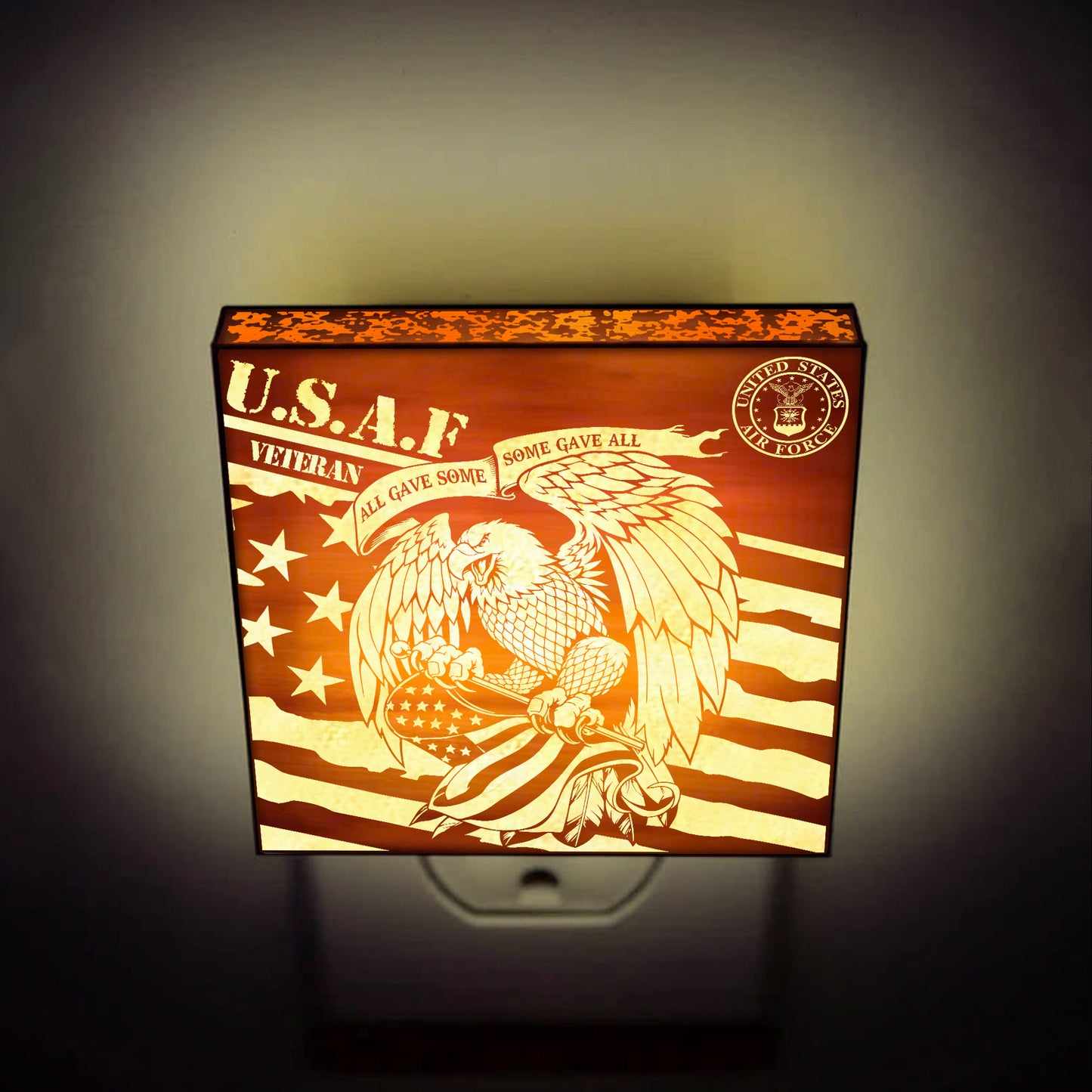 Air Force Veteran | All Gave Some - Some Gave All | Artistic Engraved Wooden LED Night Light, NLV0026C