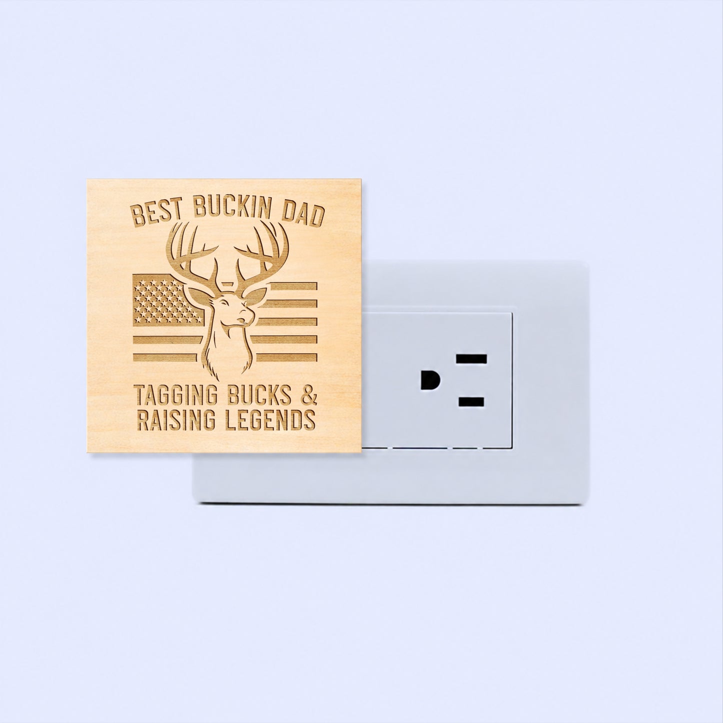 Best Buckin Dad Engraved Wooden LED Night Light - NLDH0008