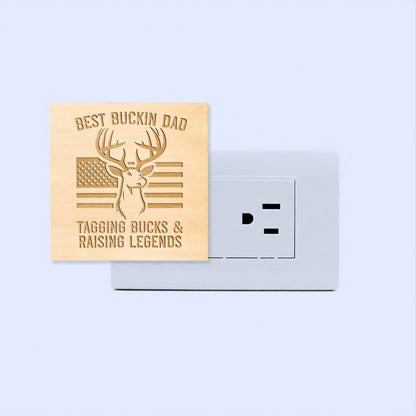Best Buckin Dad Engraved Wooden LED Night Light - NLDH0008
