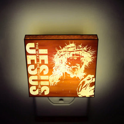 The Way, The Truth, The Life Artisan Engraved Wooden LED Night Light - NLG0006