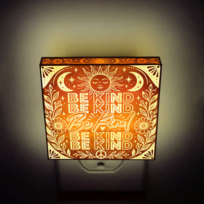 BE KIND, Artistic Engraved Wooden LED Night Light, PH0012