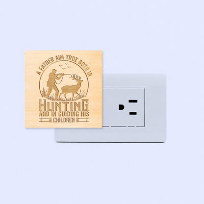 A Father Aim True Both In Hunting Engraved Wooden LED Night Light - NLDH0010