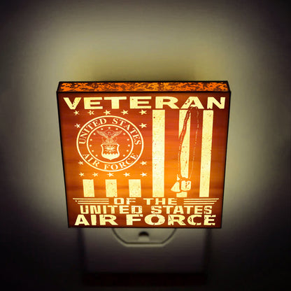 Air Force Veteran Special Edition | Engraved Wooden LED Night Light, NLV0015