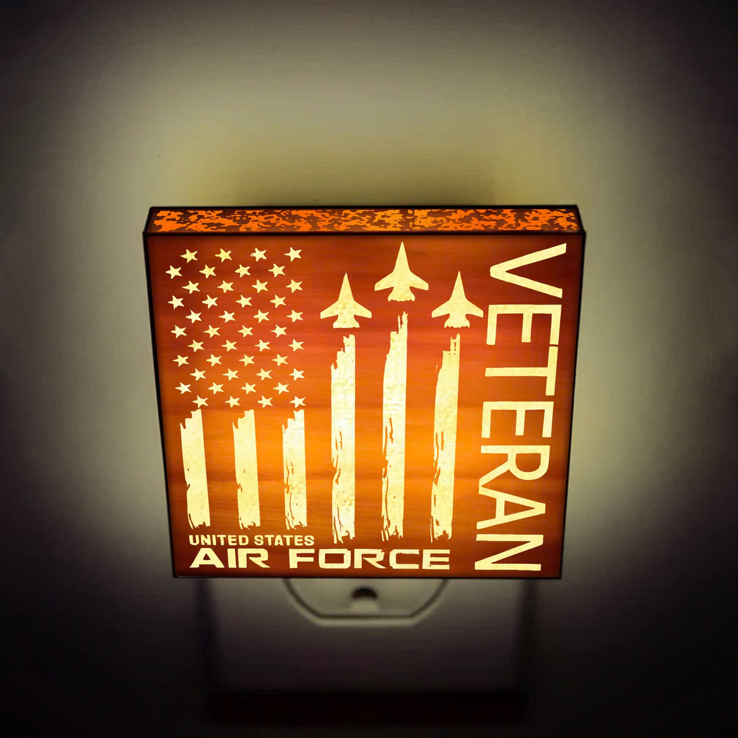 Air Force Veteran Special Edition | Artistic Engraved Wooden LED Night Light, NLV0011