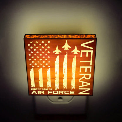 Air Force Veteran Special Edition | Artistic Engraved Wooden LED Night Light, NLV0011