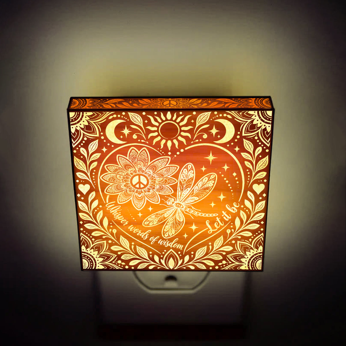 Whisper Words of Wisdom, Let It Be - Artistic Engraved Wooden LED Night Light, PH0016