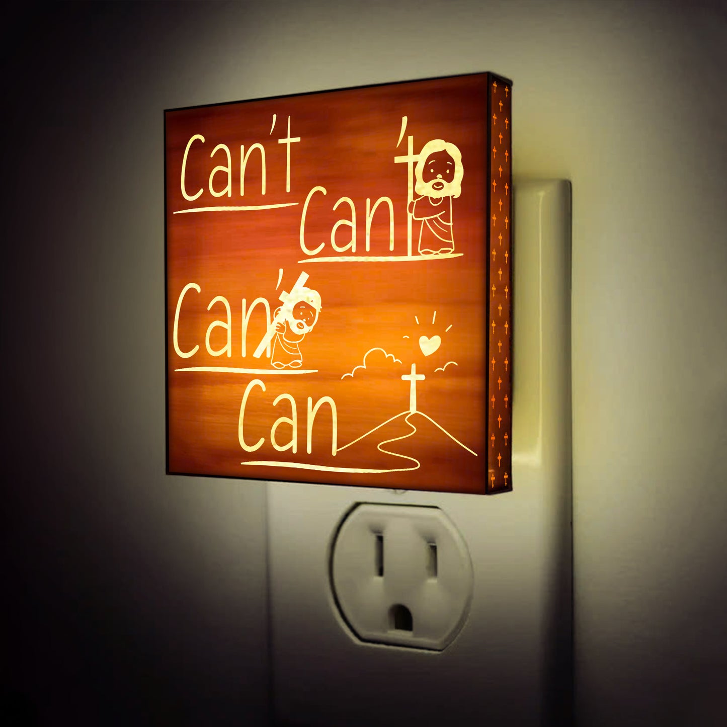 Faith Makes All Things Possible Artisan Engraved Wooden LED Night Light - NLG0016