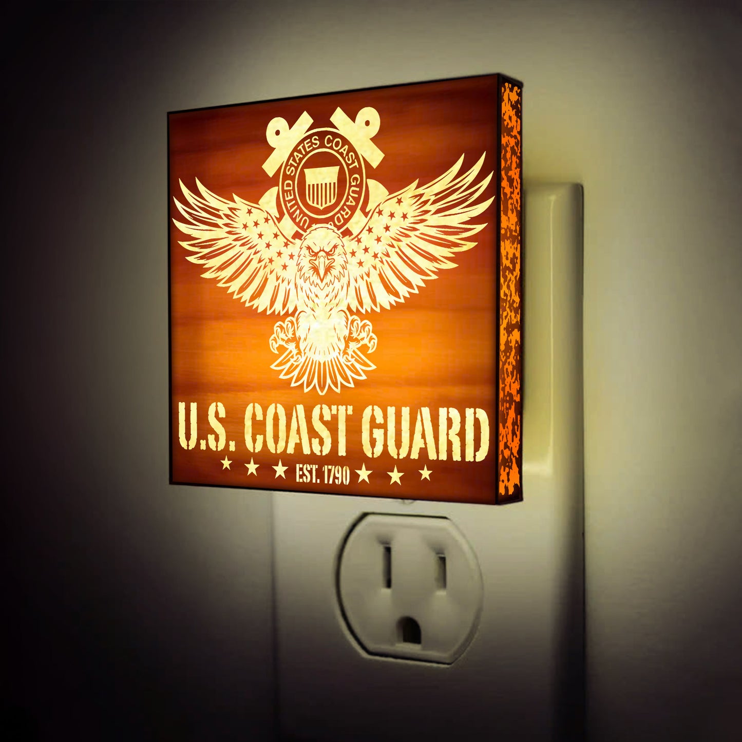 COAST GUARD Engraved Wooden LED Night Light, NLV0006E