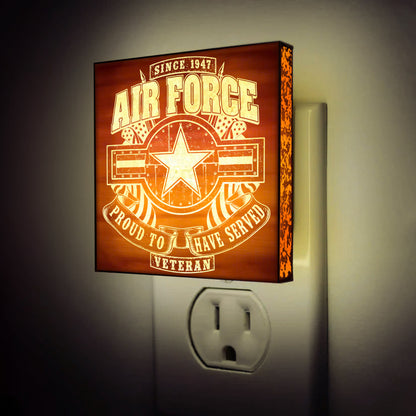 Air Force Veteran Special Edition | Engraved Wooden LED Night Light, NLV0017