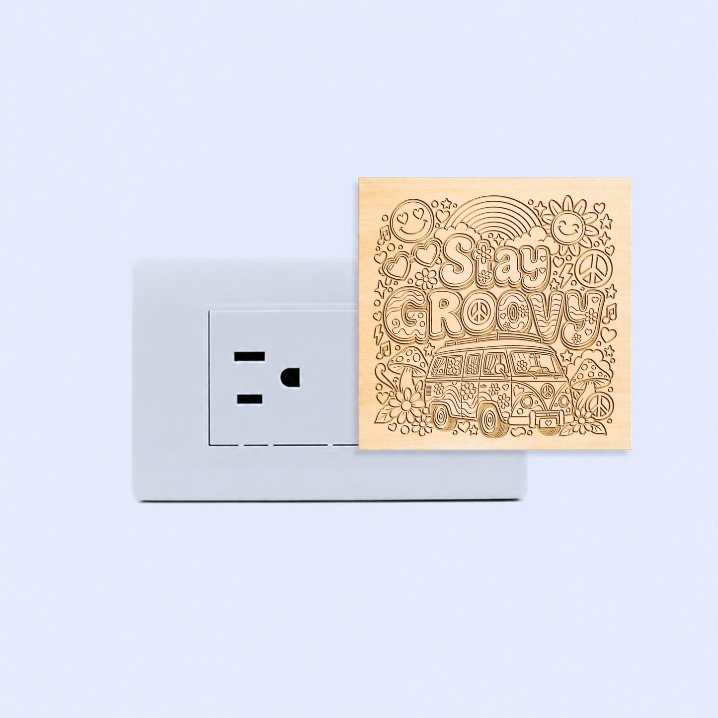 Stay Groovy | Artistic Engraved Wooden LED Night Light | HP0004
