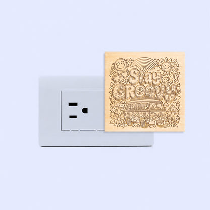Stay Groovy | Artistic Engraved Wooden LED Night Light | HP0004