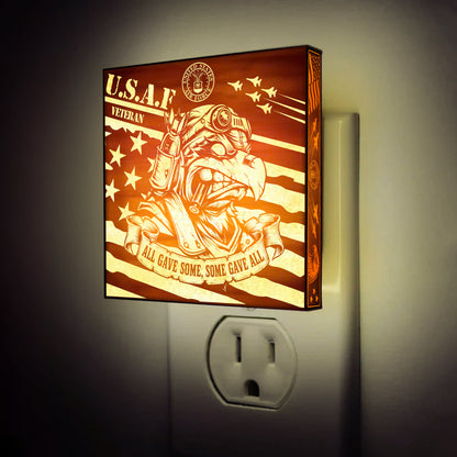 Air Force Veteran | All Gave Some - Some Gave All | Artistic Engraved Wooden LED Night Light, NLV0027