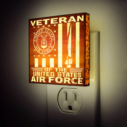 Air Force Veteran Special Edition | Engraved Wooden LED Night Light, NLV0015
