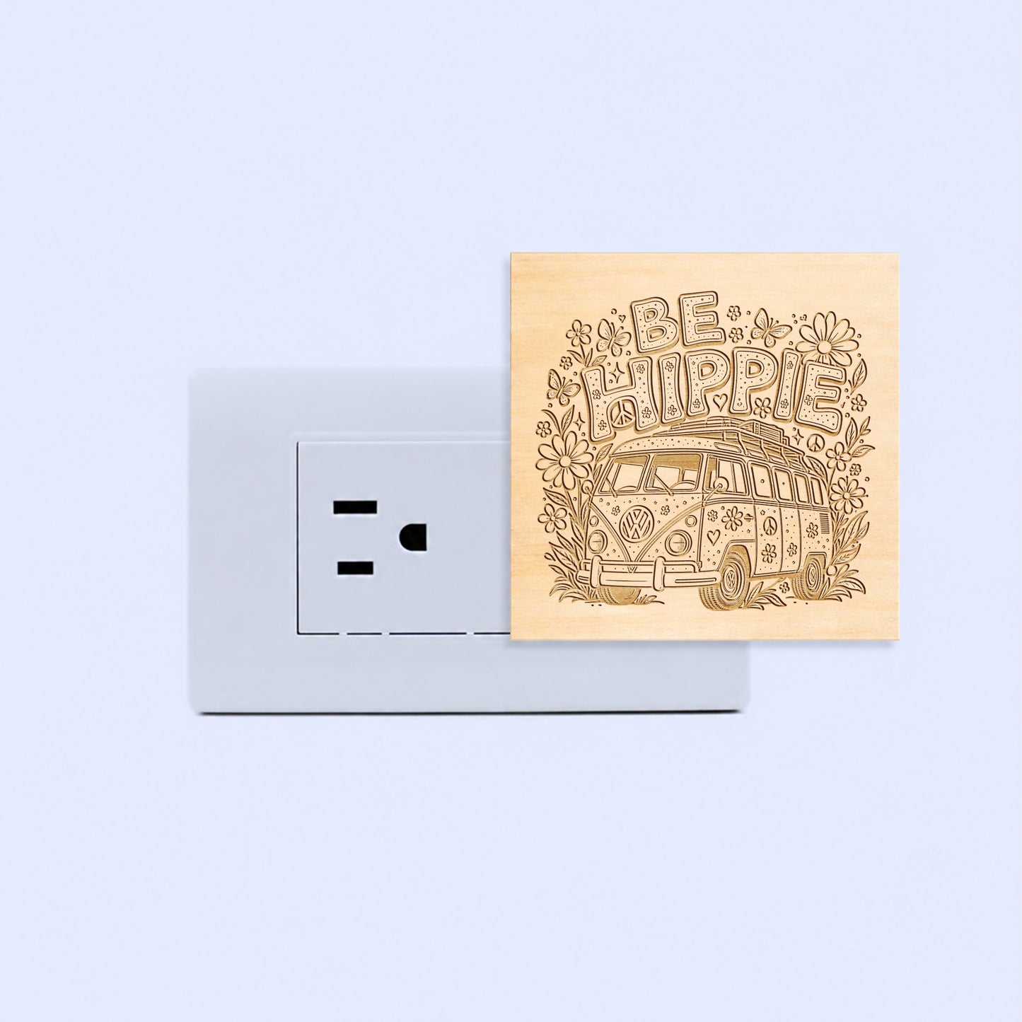 Be Hippie | Artistic Engraved Wooden LED Night Light | HP0002