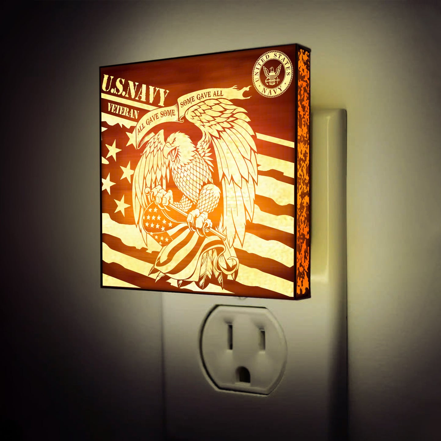 Navy Veteran | All Gave Some - Some Gave All | Artistic Engraved Wooden LED Night Light, NLV0026B