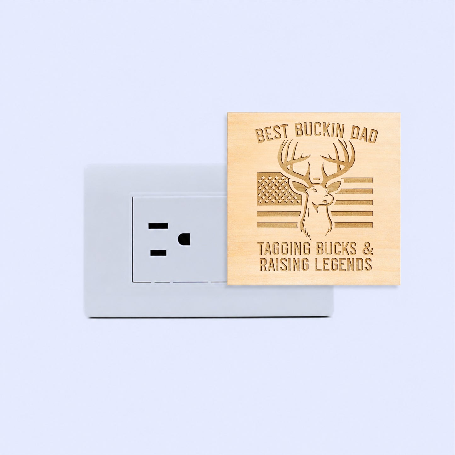 Best Buckin Dad Engraved Wooden LED Night Light - NLDH0008