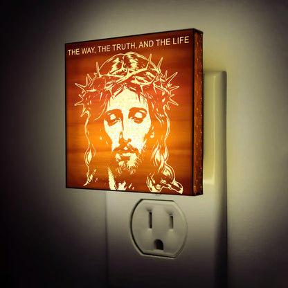 The Way, The Truth, and The Life Christian Gift Engraved Wooden LED Night Light - NLG0007