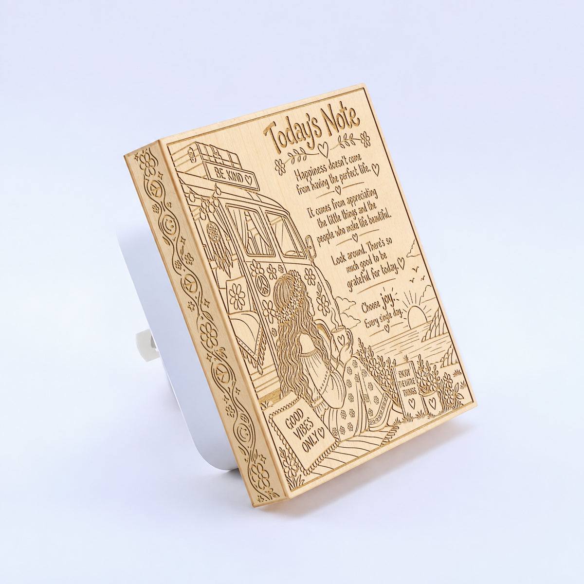Today's Note | Artistic Engraved Wooden LED Night Light | HP0020