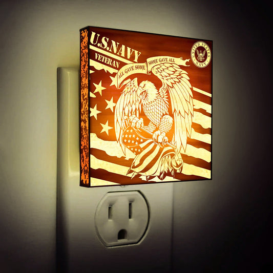 Navy Veteran | All Gave Some - Some Gave All | Artistic Engraved Wooden LED Night Light, NLV0026B