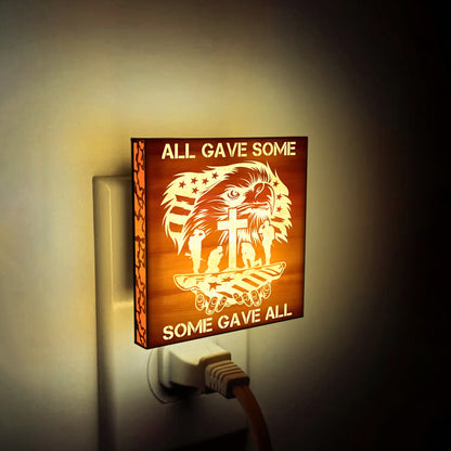 All Gave Some - Some Gave All Engraved Wooden LED Night Light, NLV0003