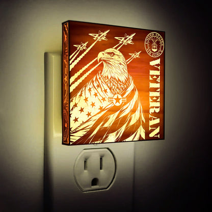 Air Force Veteran | Artistic Engraved Wooden LED Night Light, NLV0031