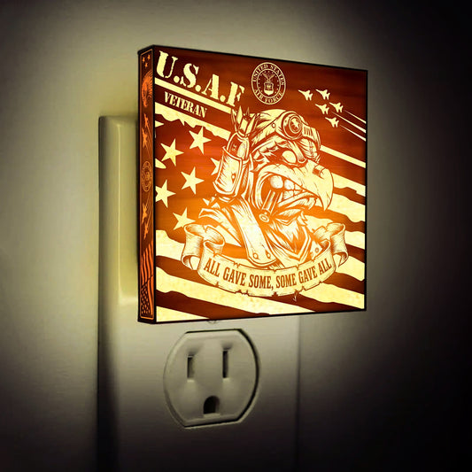 Air Force Veteran | All Gave Some - Some Gave All | Artistic Engraved Wooden LED Night Light, NLV0027