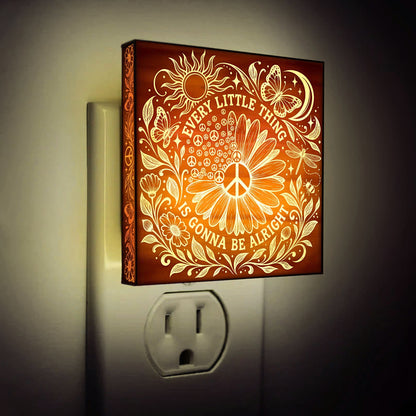 Every Little Thing is Gonna Be Alright, Artistic Engraved Wooden LED Night Light, PH0018