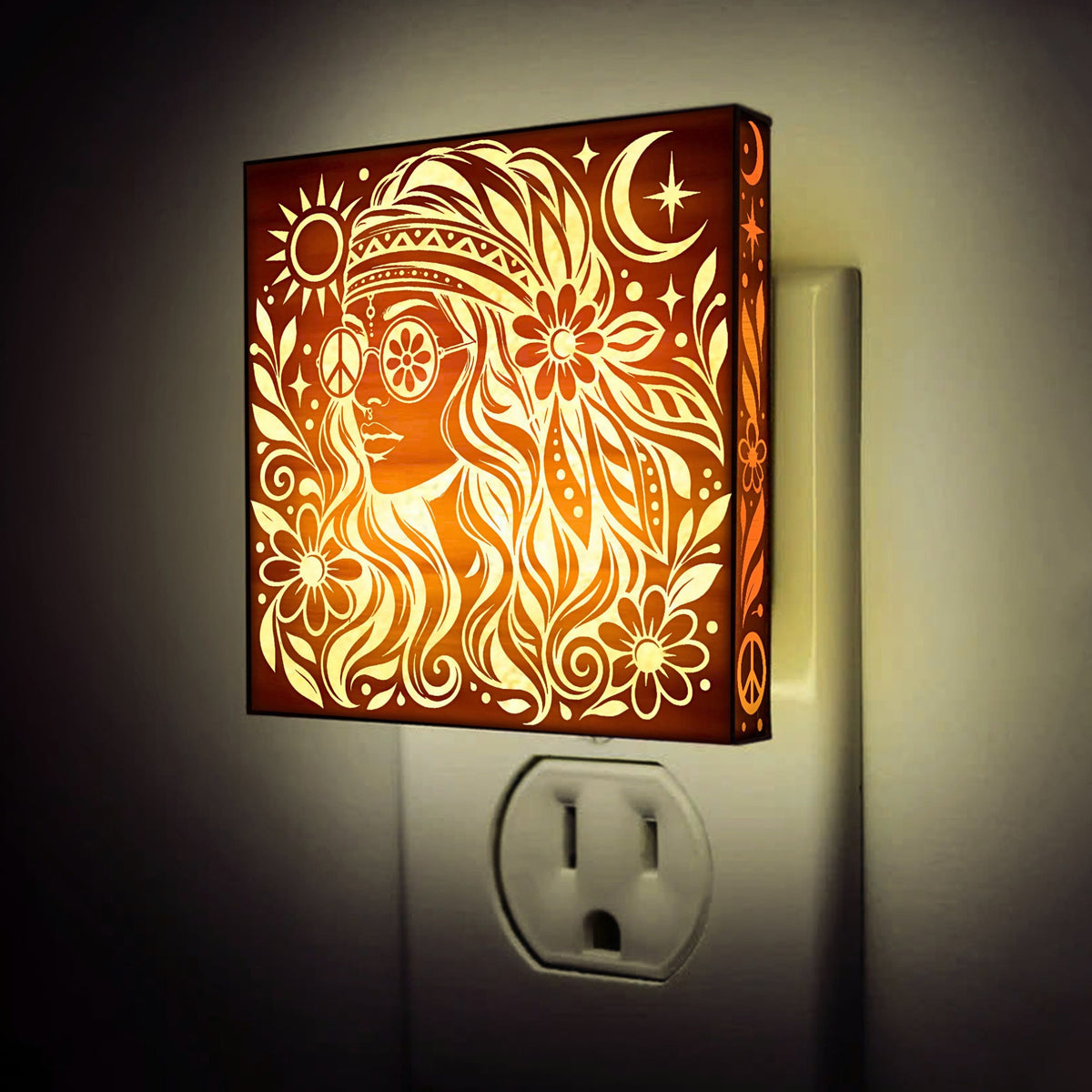 Free Spirit, Artistic Engraved Wooden LED Night Light, PH0027